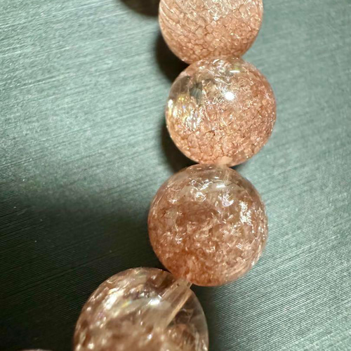 キラキラ 花火ルチル ピンク 水晶 10mm ブレスレット 天然石