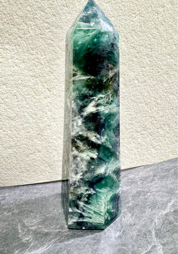 ブルー フェザーインフローライト ポイント 天然石 置物 その他