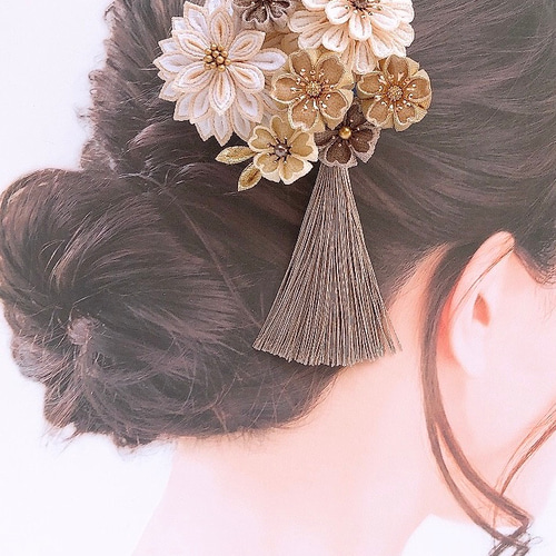 つまみ細工和装髪飾り かんざし 簪 七五三 成人式前撮り 振袖 卒業式