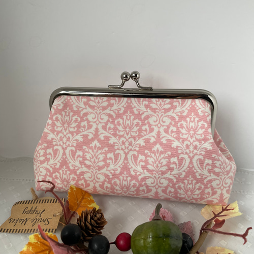 がま口ポーチ お化粧ポーチ 小物入れ モロッカン ピンク がま口 Crisys  