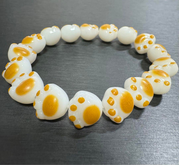肉球 ブレスレット 菩提樹 猫 ネコ 天然石 ブレスレット LUNASTONE 