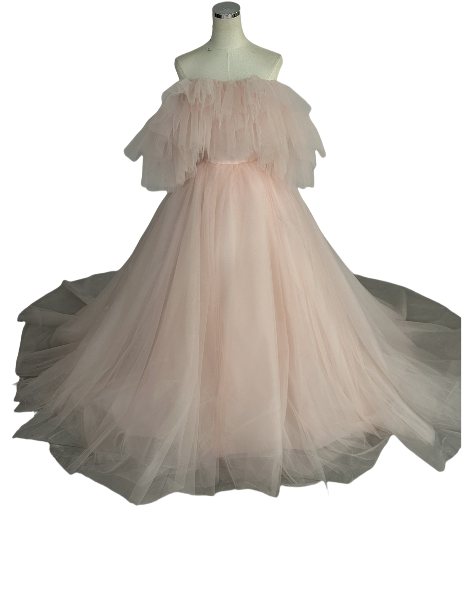 カラードレス オフショルダー キラキラグリッターチュール ピンク Aライン 可愛い 結婚式