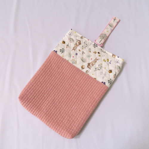 ヌビ布【pink】×うさぎの上履き入れ 上履き袋 *norie 通販