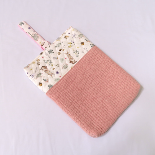 ヌビ布【pink】×うさぎの上履き入れ 上履き袋 *norie 通販