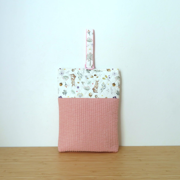 ヌビ布【pink】×うさぎの上履き入れ 上履き袋 *norie 通販 18422728