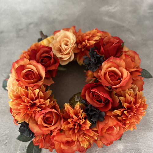 ドライフラワーリース ハンドメイド フラワーリース＊紫陽花リース