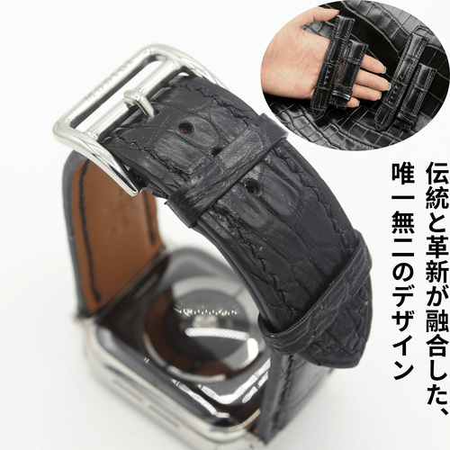 MODIGI Apple Watch レザー ベルト クロコダイルレザーバンド MODIGI アップルウォッチレザーベルト本革45mm 44mm 49mm 46mm 高級