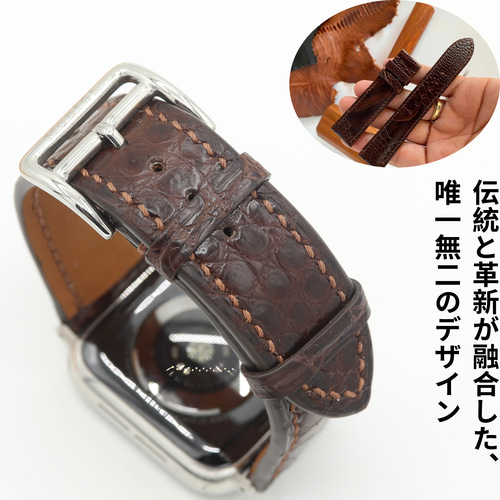 MODIGI Apple Watch レザー ベルト クロコダイルレザーバンド MODIGI アップルウォッチレザーベルト本革45mm 44mm 49mm 46mm 高級