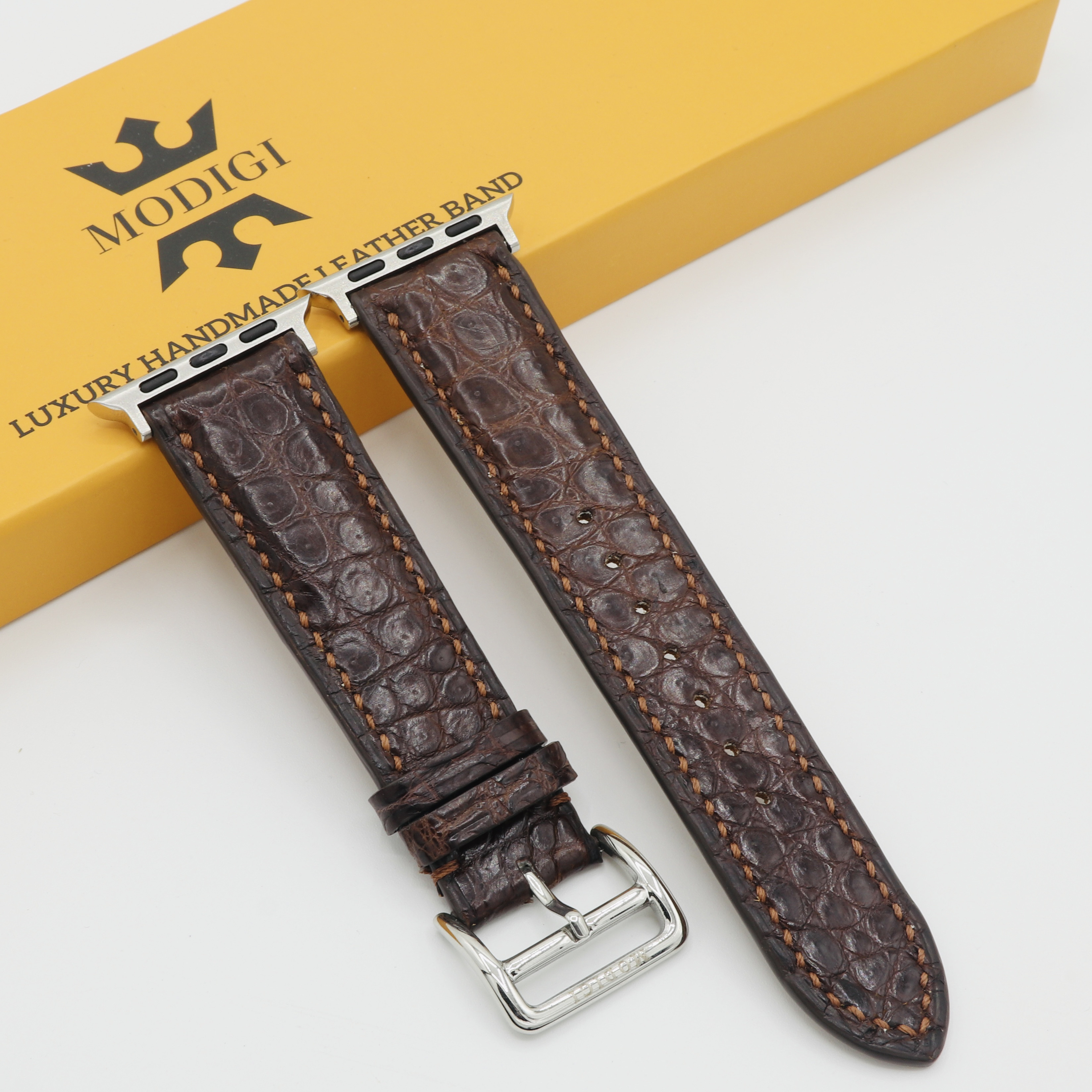 MODIGI アップルウォッチレザーベルト本革45mm 44mm 49mm 46mm 高級クロコダイルレザーバンド