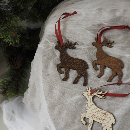 クリスマス2025】クリスマスオーナメント3つセット（星形/トナカイ型