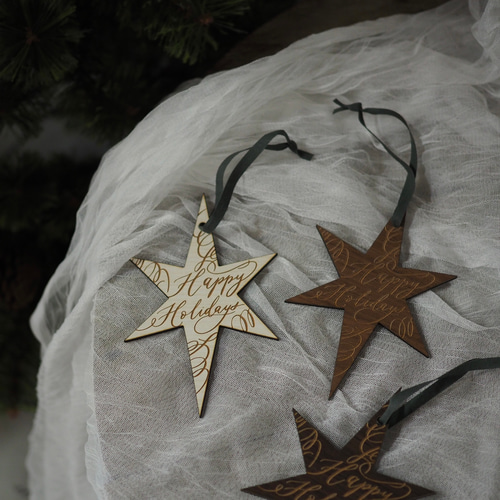 クリスマス2025】クリスマスオーナメント3つセット（星形/トナカイ型