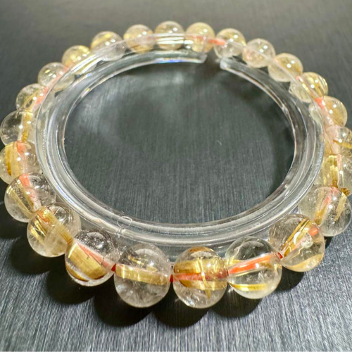 15 タイチンルチル 7.5mm 天然石 ブレスレット ゴールドルチル