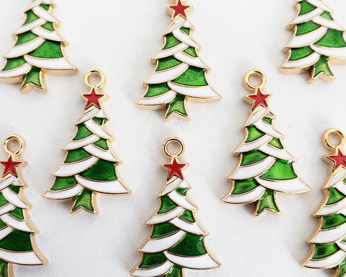 6個 クリスマスツリー モミの木 クリスマス 木 エナメル