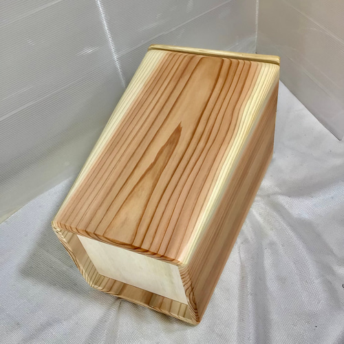 天然木 国産杉材 蝶番蓋付. ワンチャンデザイン ゴミ箱 手造り その他