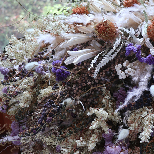 スワッグ／ネイティブフラワー／華やかなワイルドフラワー60cm特盛りサイズ スワッグ／ネイティブフラワー／華やかなワイルドフラワー60cm特盛りサイズ