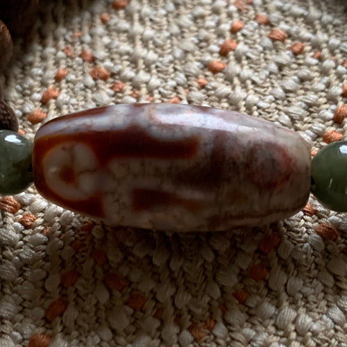 九字呪法/赤龍紋九眼天珠のブレスレット ブレスレット 願い石結