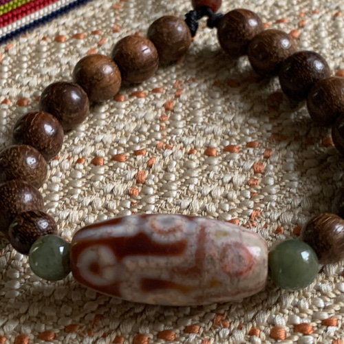 九字呪法/赤龍紋九眼天珠のブレスレット ブレスレット 願い石結