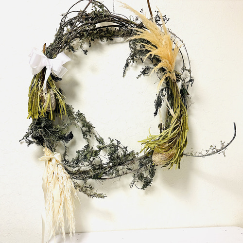 ivorynoon 大きな クリスマス リース 玄関 プロテア アカシア パンパス