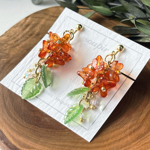 揺れる金木犀のイヤリング/ピアス イヤリング・ノンホールピアス 