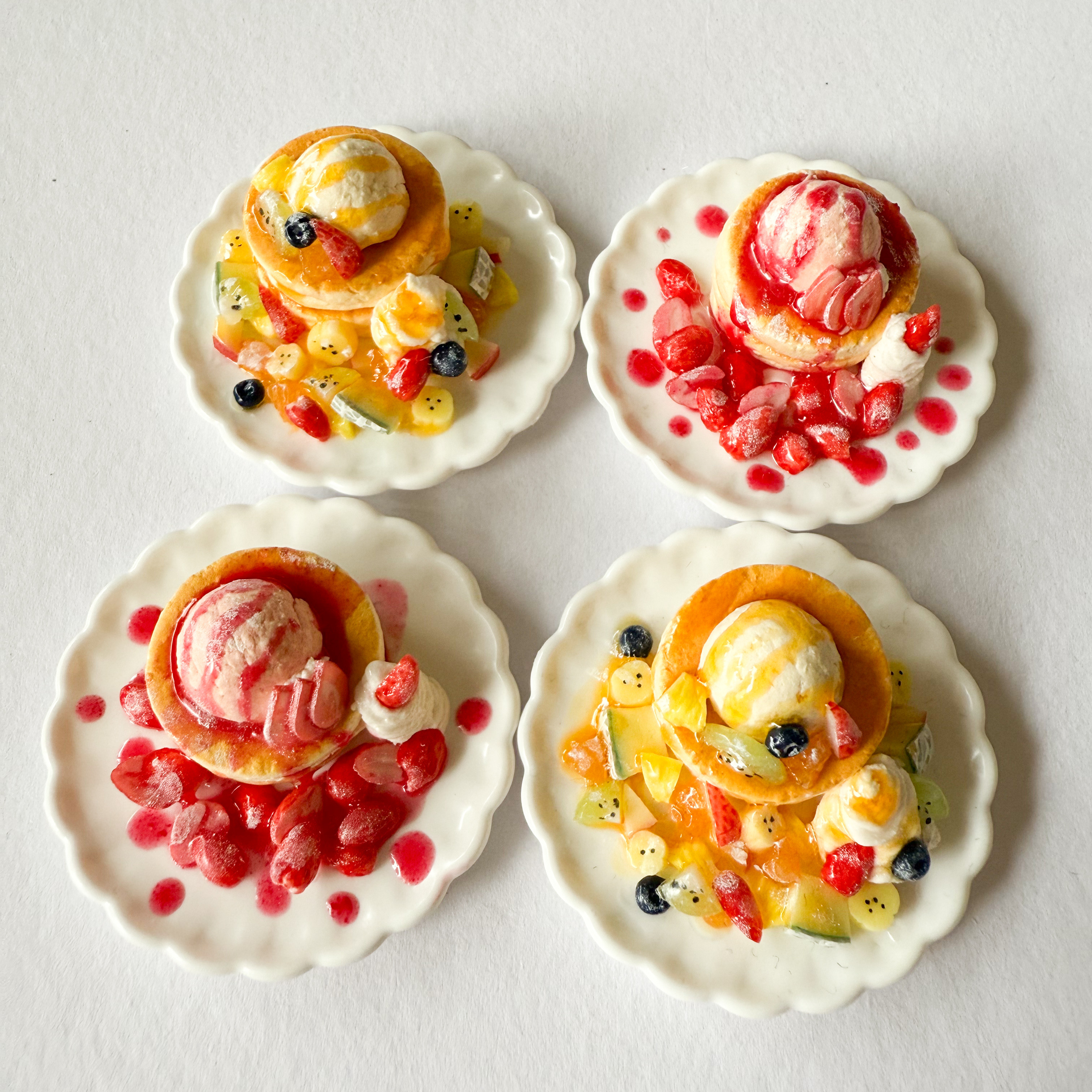 ウィンナーとパンケーキ　ハンドメイド　ミニチュアフード　ミニチュアパン