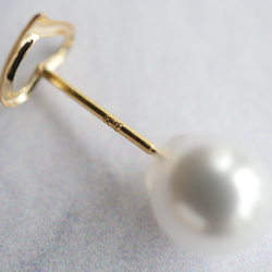 限量版 K18 可愛後扣迷你愛心耳環/耳釘，金色珍珠後扣，雙向佩戴 第4張的照片