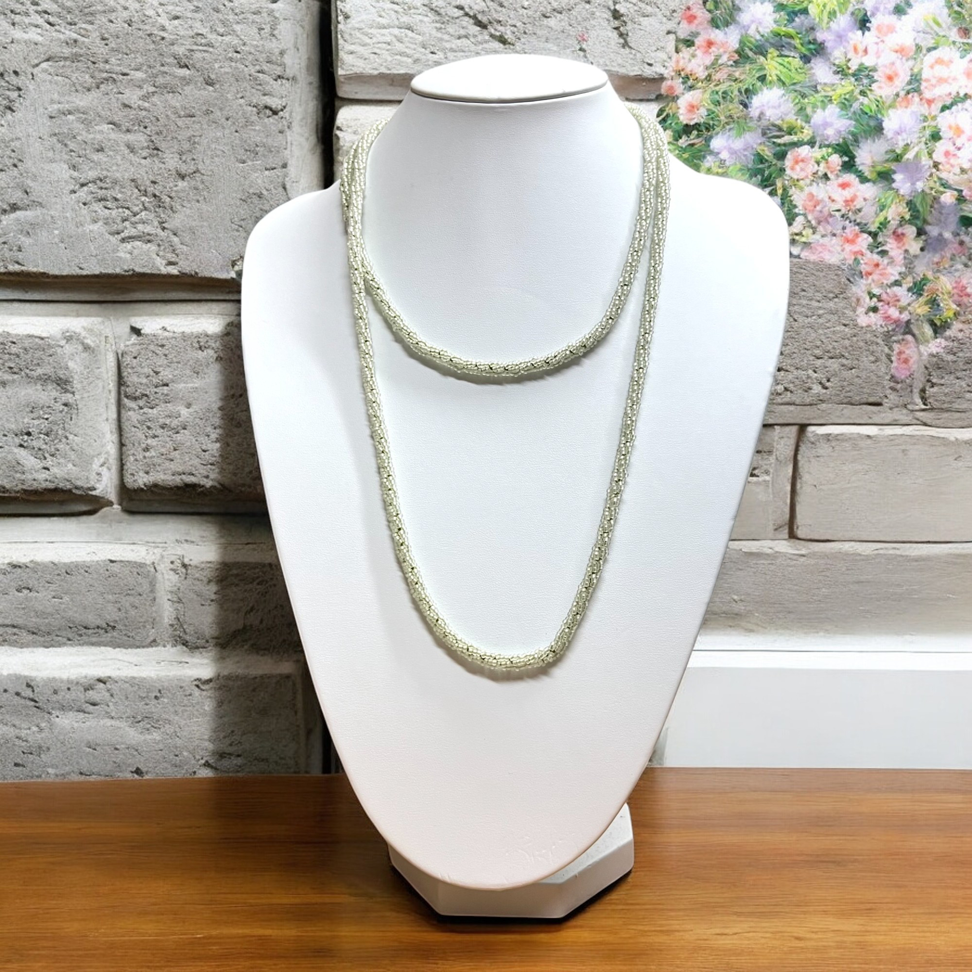 120cmミミール・カー　ロングネックレス(グリーン系)　l-bdzh2015n