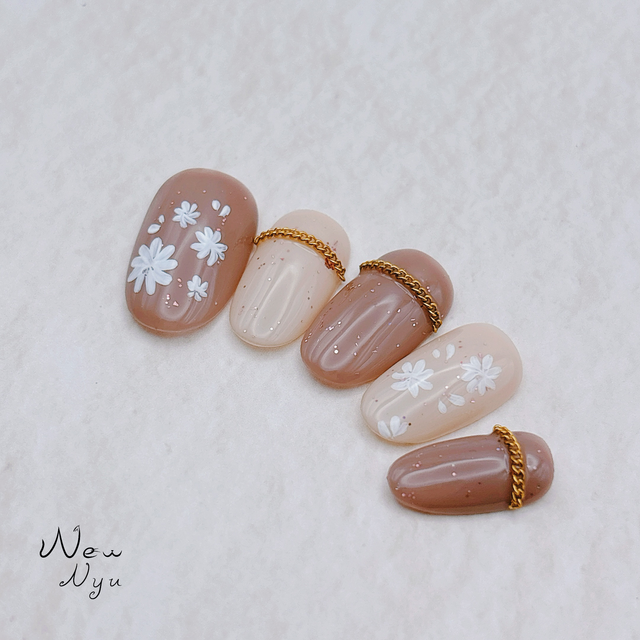 ネイルチップ 花 ニュアンス ちゅるん うるうる フルオーダー オーダーネイル うるうるキラキラ紫陽花ニュアンスネイル ネイルチップ（つけ爪