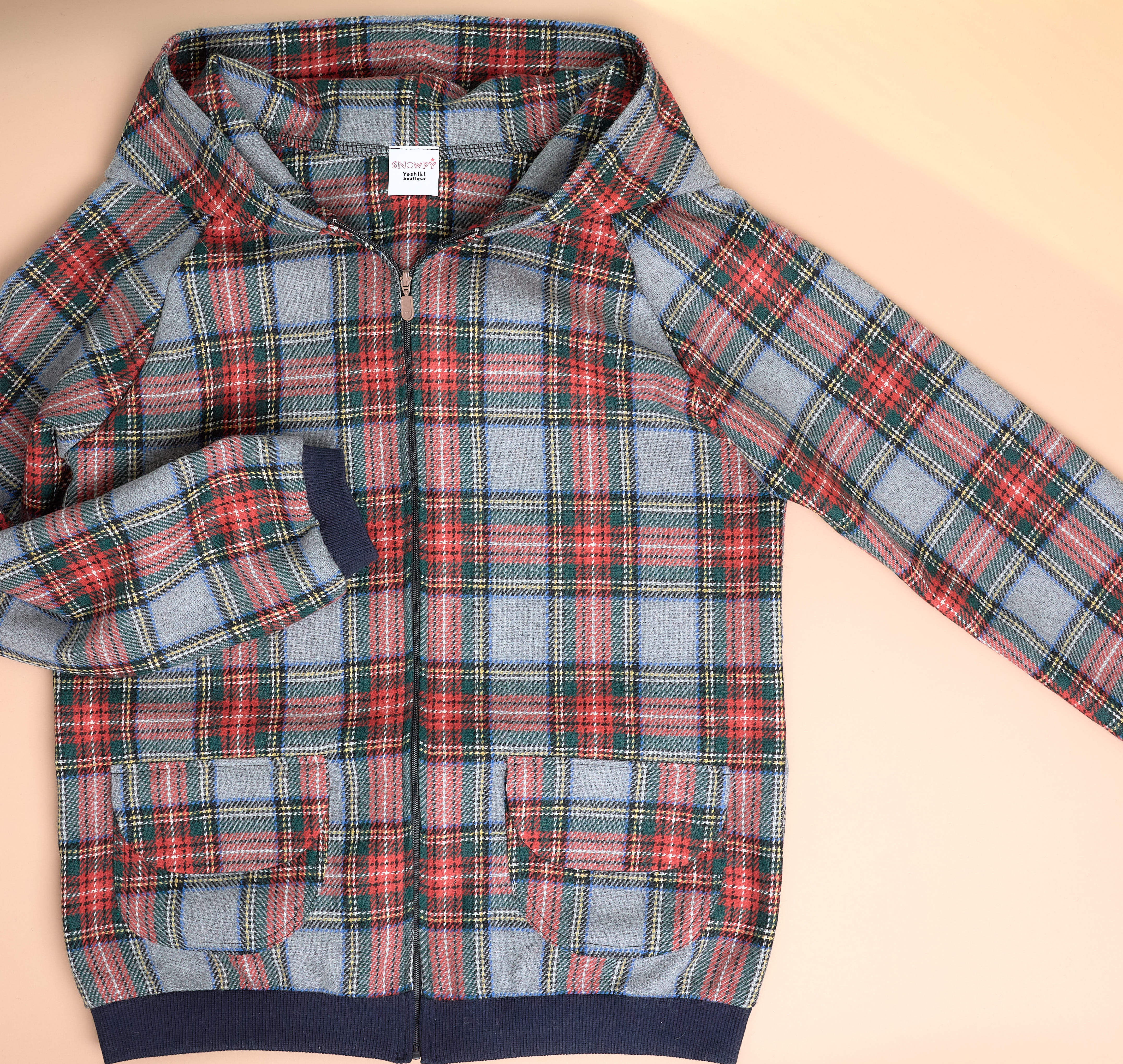 ウールフーディー♡タータンチェック