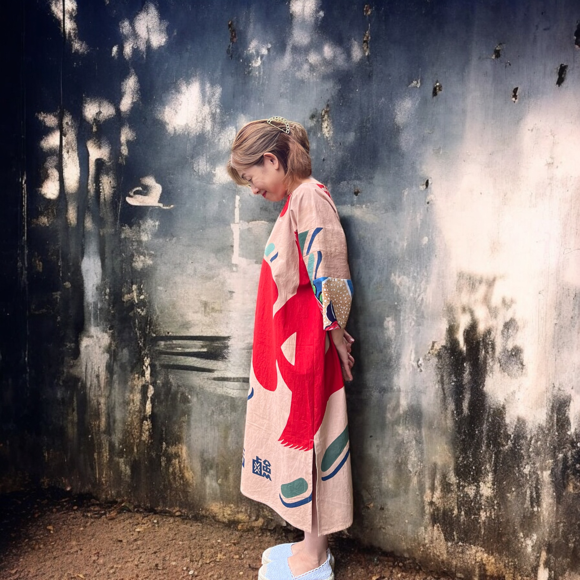 昭和レトロな銭湯の暖簾 ワンピース