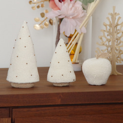 【yuj - süß line】手編みのクリスマスツリーとりんごのセット　クリスマス　デコレーション　オーナメント 8枚目の画像