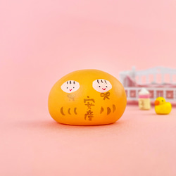 安産お守り双子ころころだるま【みかん色】妊婦さんへのご懐妊お祝いの