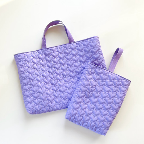 サイズオーダーOK ビビットカラーがかわいいハートのキルト通園・通学