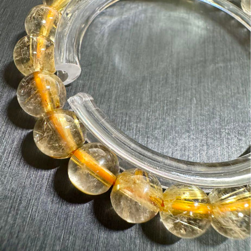 22 タイチンルチル 8mm 天然石 ブレスレットクリア ゴールド