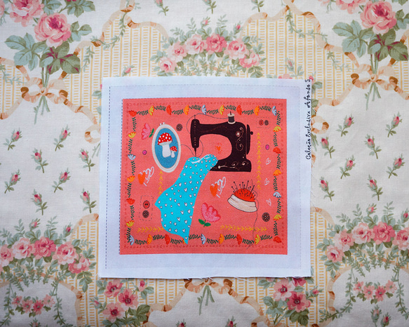 ミシンのパネルカットクロス　(1枚) 2枚目の画像