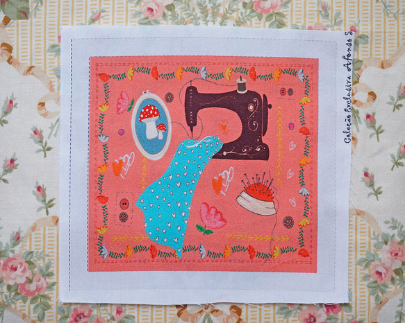 ミシンのパネルカットクロス　(1枚) 1枚目の画像