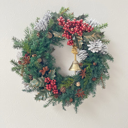 25.クリスマスリース 早割価格》針葉樹香るクリスマスリース/25cm プリザーブドフラワー