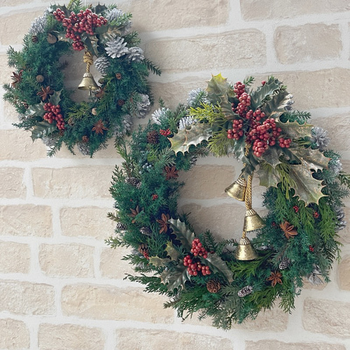 早割価格》針葉樹香るクリスマスリース/25cm プリザーブドフラワー