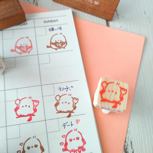 1つ630円】『シマエナガの手帳に使えるはんこ』消しゴムはんこ はんこ