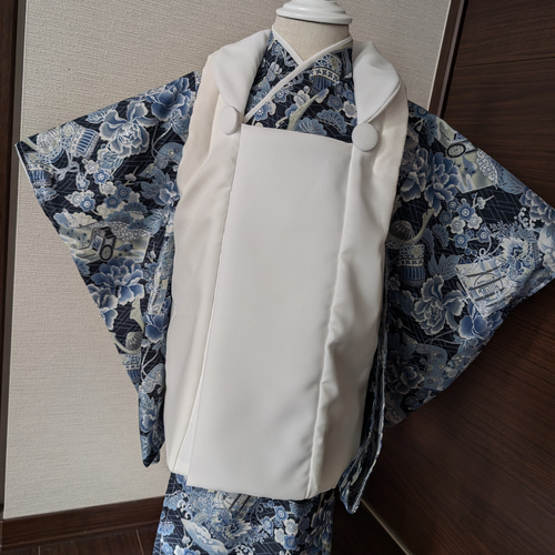 被布セパレート着物セット鶴ブラック✕ホワイト