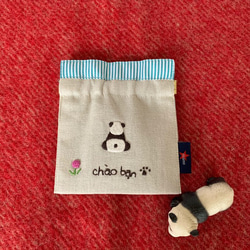 [再販❣️]パンダ＆おはな　ぱくぱくポーチ 1枚目の画像