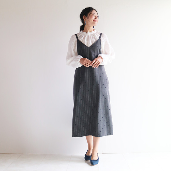 joie de vivre ダークグレー キャミワンピース GLOBAL WORK｜MATINEE LINE/レースキャミワンピース/327907
