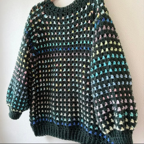 セーター 手編みセーター ハンドメイド ⭐︎handmade⭐︎手編み カラフルセーター ニット・セーター
