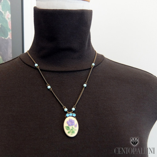 エレガントな花モチーフ】フラワーカメオ シンプル ペンダント