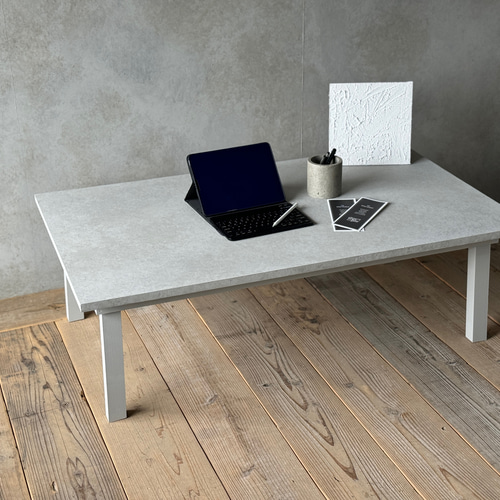 モルタルテーブル コンクリ家具 モルタル調デスク/机/テーブル 幅91×奥行55×高さ72.5cm 机・デスク F