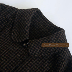 レトロモダンな丸襟　ウールのロングコート【春秋冬】黒系 7枚目の画像