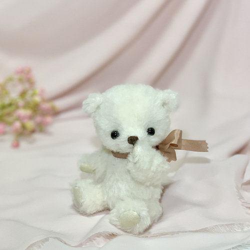 テディベア 白熊ちゃん ハンドメイド ぬいぐるみ 奇抜