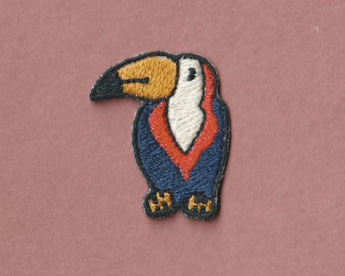 オニオオハシ 鳥 キツツキ 大人可愛い 刺繍 アイロン ワッペン