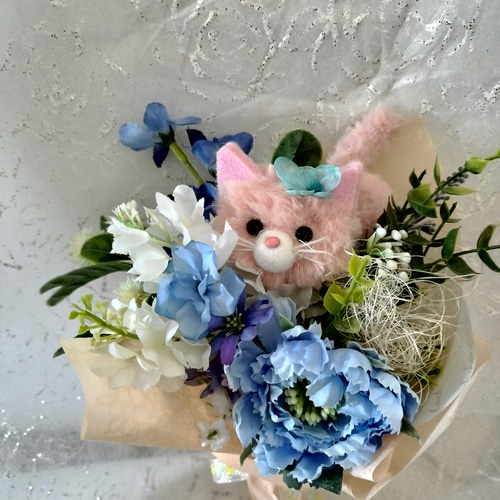 花材半オーダーメイド》猫好き犬好きなお母さんのフラワーブーケ お