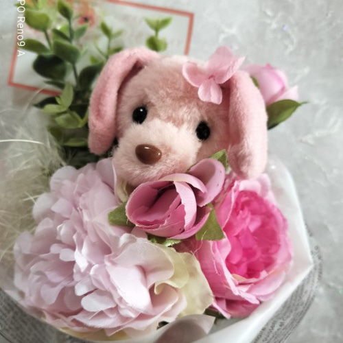 花材半オーダーメイド》猫好き犬好きなお母さんのフラワーブーケ お