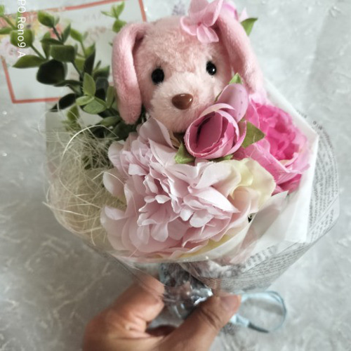 花材半オーダーメイド》猫好き犬好きなお母さんのフラワーブーケ お